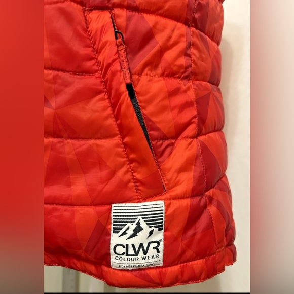 Colour Wear CLWR Ski Snowboard Puffer Reversible Vest Orange Or Black Size Small - Picture 3 of 7